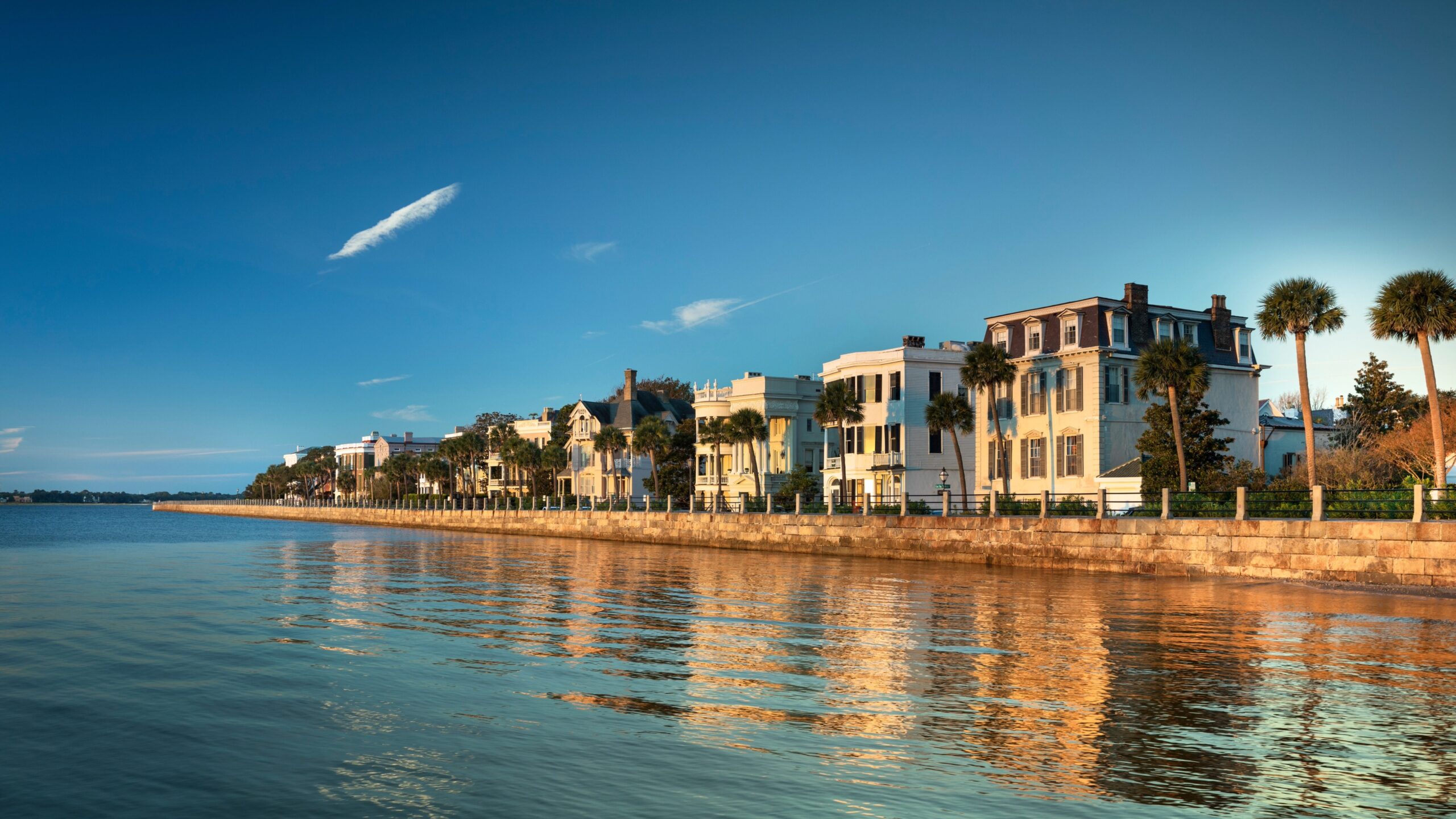 View of The Battery from the water in Charleston, SC