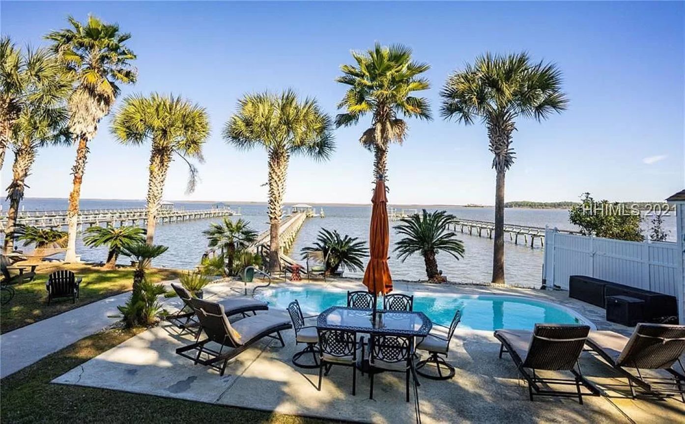 Dreamworthy, waterfront St. Helena home with pool and deep water dock. Dreamworthy, waterfront St. Helena home with pool and deep water dock.