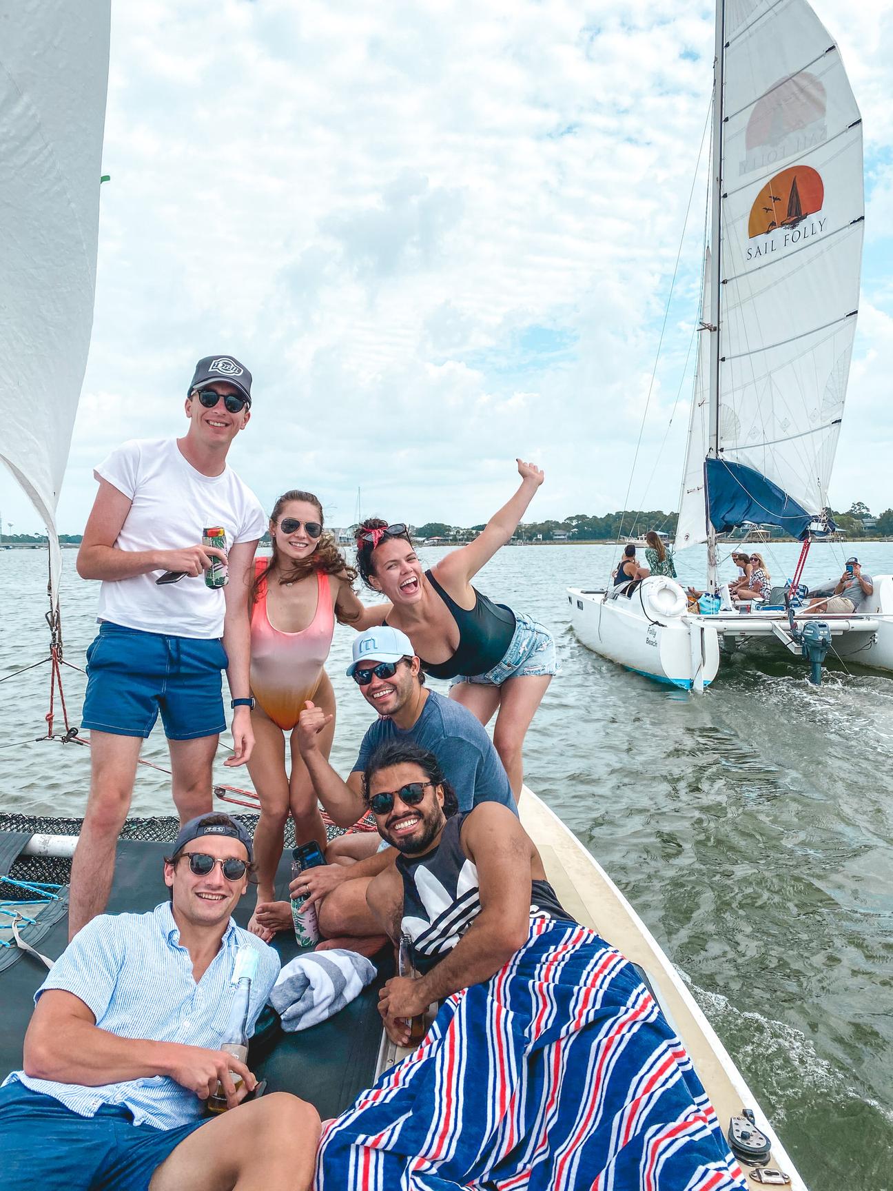 CATAMARAN DOLPHIN SAIL FOLLY BEACH SC CATAMARAN DOLPHIN SAIL FOLLY BEACH SC