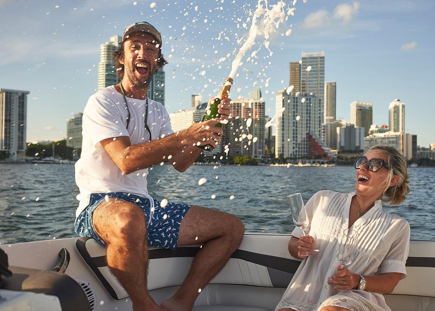 Private Boat Ride in Miami with Experienced Captain and Champagne Private Boat Ride in Miami with Experienced Captain and Champagne