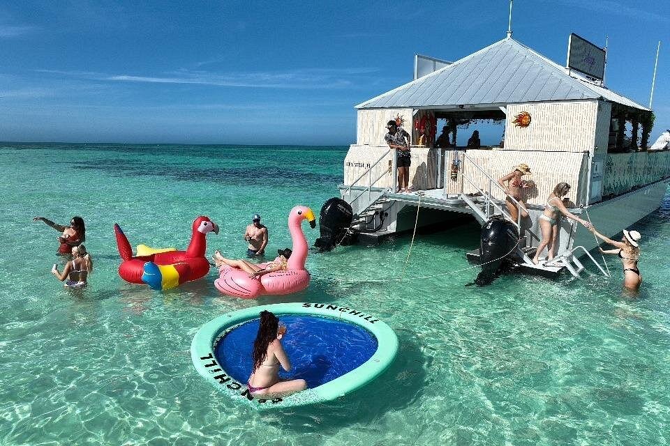 Sandbar Safari on One of a Kind Tiki Boat in Key West Sandbar Safari on One of a Kind Tiki Boat in Key West