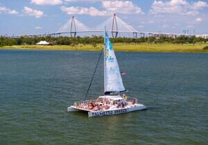 Morning Charleston Harbor Sail Lux Catamaran Shade and Seating