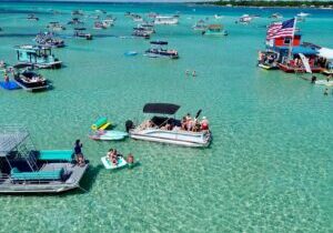 Private Crab Island Pontoon Charter with Inflatables